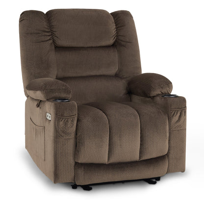 Fauteuil inclinable électrique MCombo avec chauffage et massage, tissu 6079/PR670