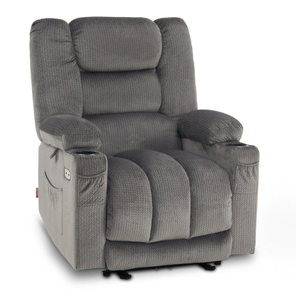 Fauteuil inclinable électrique MCombo avec chauffage et massage, tissu 6079/PR670