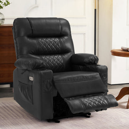 Fauteuil inclinable électrique MCombo avec chauffage et massage, cuir PR621