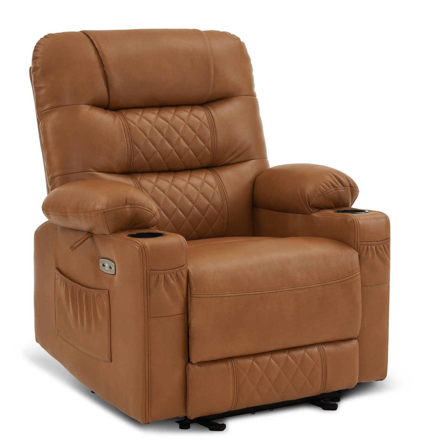 Fauteuil inclinable électrique MCombo avec chauffage et massage, cuir PR621