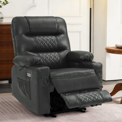 Fauteuil inclinable électrique MCombo avec chauffage et massage, cuir PR621