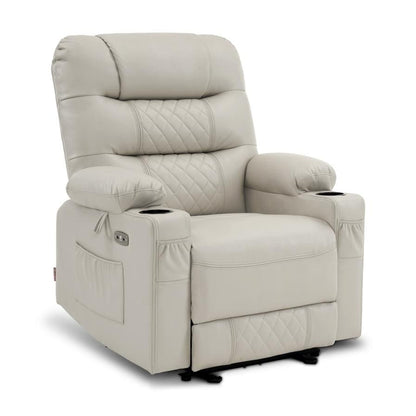 Fauteuil inclinable électrique MCombo avec chauffage et massage, cuir PR621