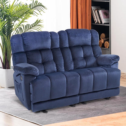 Canapé inclinable électrique MCombo avec chauffage et massage, tissu 6237