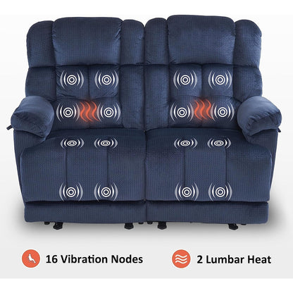 Canapé inclinable électrique MCombo avec chauffage et massage, tissu 6237