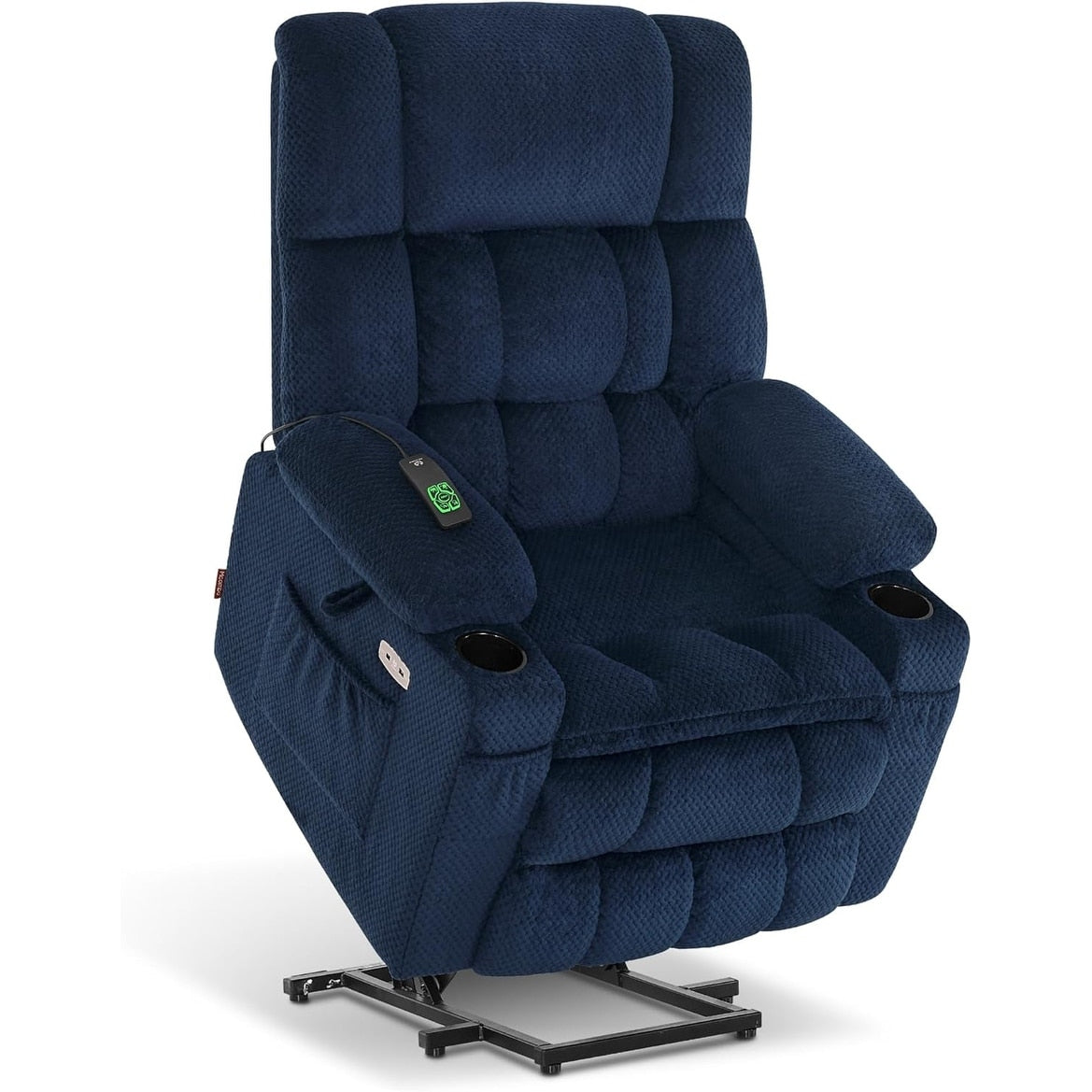 Fauteuil inclinable électrique à double moteur MCombo, grand format, avec massage et chauffage, pour personnes âgées de grande taille, tissu 7896