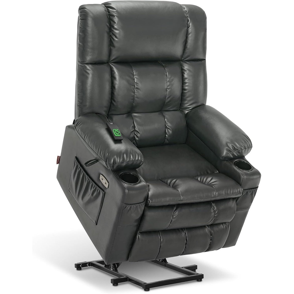 Fauteuil inclinable électrique à double moteur MCombo, grand format, avec massage et chauffage, pour personnes âgées de grande taille, similicuir 7896