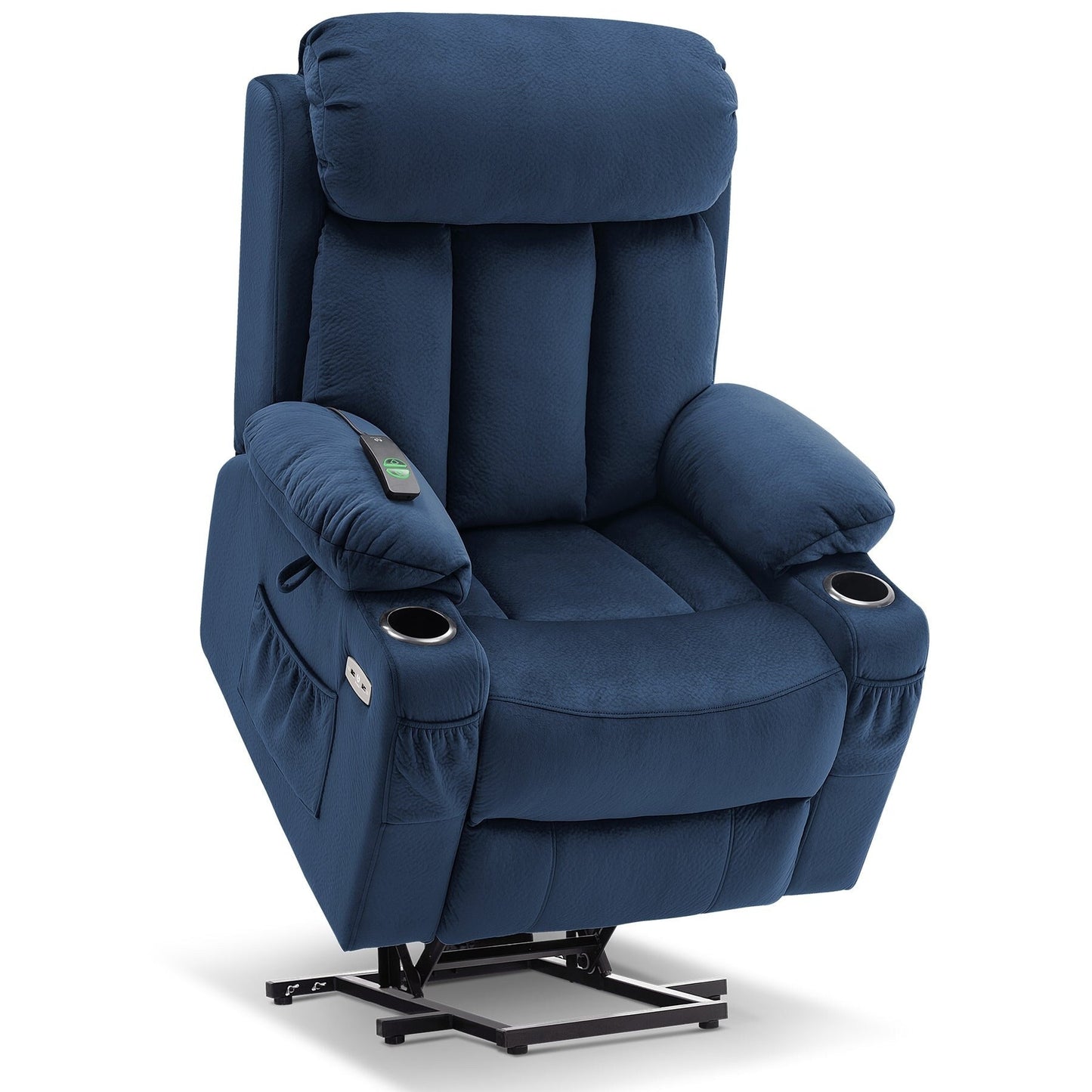 Fauteuil inclinable électrique MCombo grand format avec repose-pieds allongé pour personnes âgées de grande taille, télécommande manuelle, porte-gobelets, tissu 7426