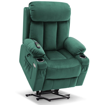 Fauteuil inclinable électrique MCombo grand format avec repose-pieds allongé pour personnes âgées de grande taille, télécommande manuelle, porte-gobelets, tissu 7426