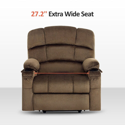 Fauteuil inclinable électrique à double moteur MCombo avec massage et chauffage pour personnes âgées, positions infinies, tissu R7677