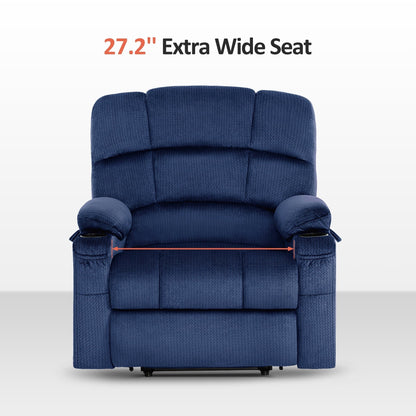 Fauteuil inclinable électrique à double moteur MCombo avec massage et chauffage pour personnes âgées, positions infinies, tissu R7677