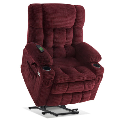 Fauteuil inclinable électrique à double moteur MCombo Medium, positions infinies, massage et chauffage, repose-pieds allongé, tissu 7890