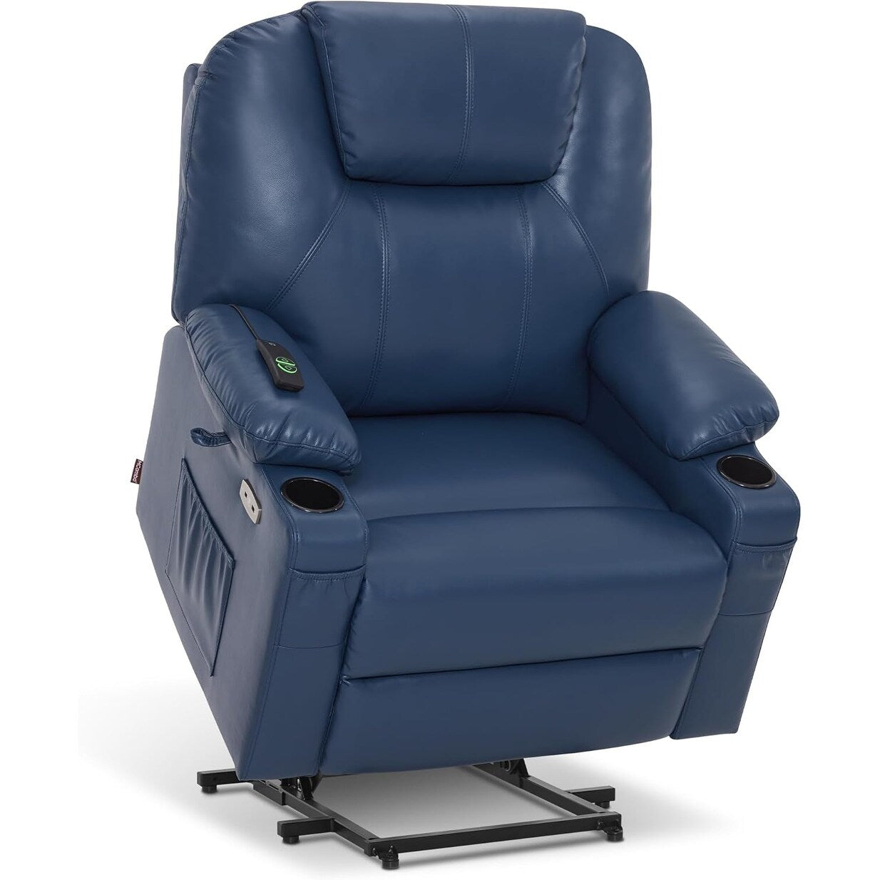 Fauteuil inclinable électrique MCombo de taille moyenne avec massage et chauffage pour personnes âgées, similicuir R7045