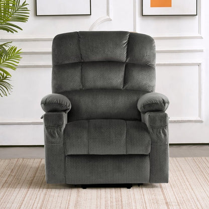 Fauteuil inclinable électrique à double moteur MCombo pour personnes âgées, massage et chauffage, tissu 7680