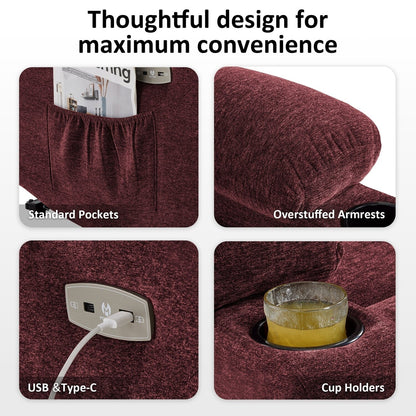 Fauteuil inclinable électrique MCombo avec repose-pieds allongé pour personnes âgées