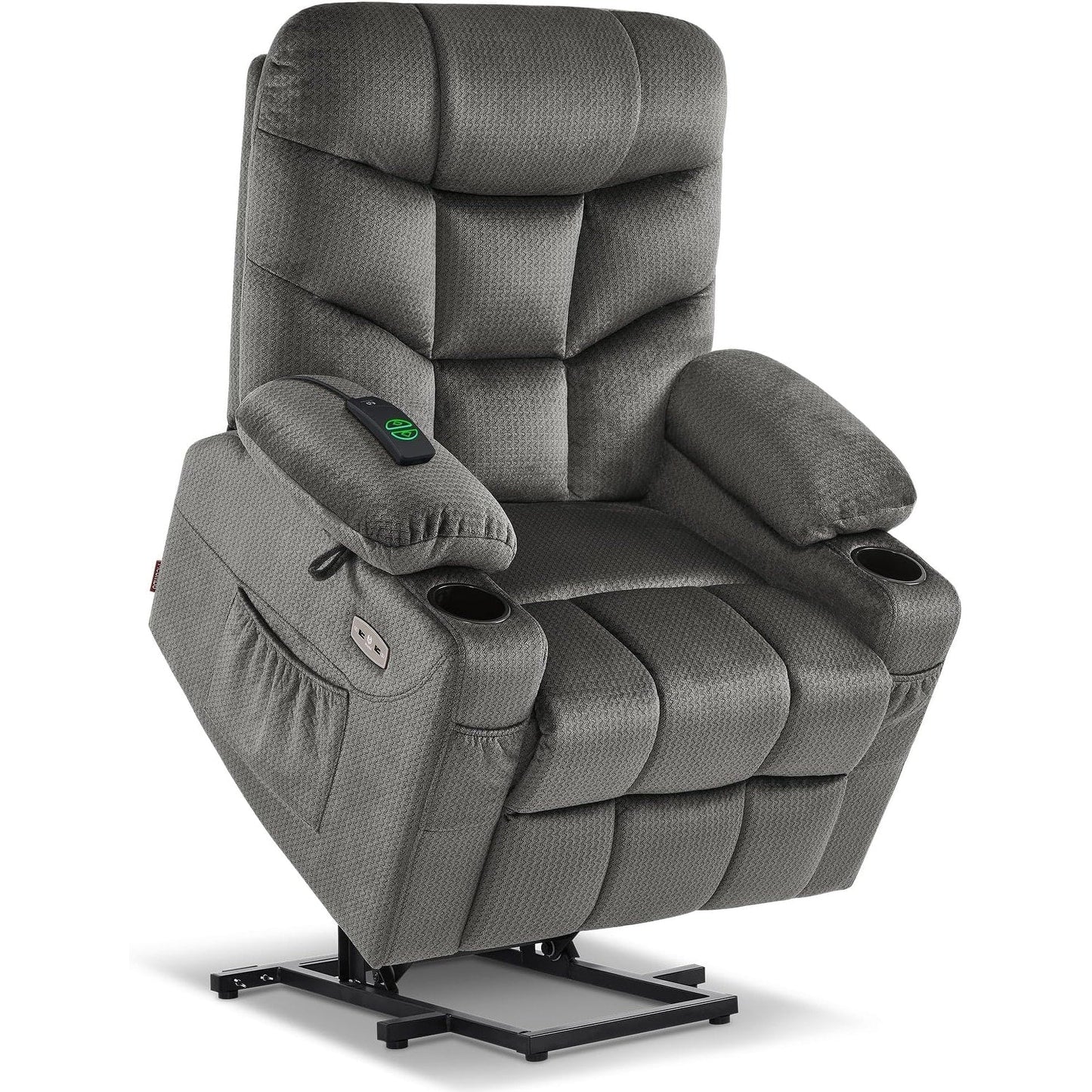 Fauteuil inclinable électrique MCombo avec repose-pieds allongé pour personnes âgées, tissu