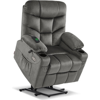 Fauteuil inclinable électrique MCombo avec repose-pieds allongé pour personnes âgées, tissu