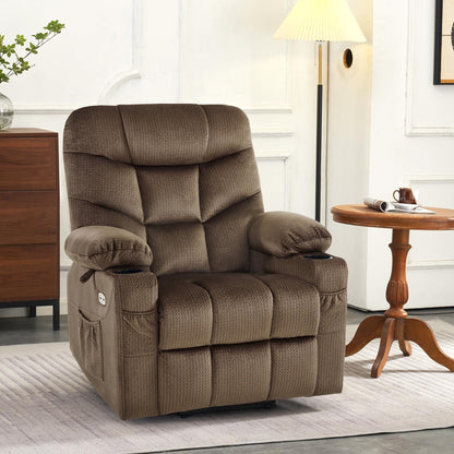 Fauteuil inclinable électrique MCombo avec repose-pieds allongé pour personnes âgées, tissu