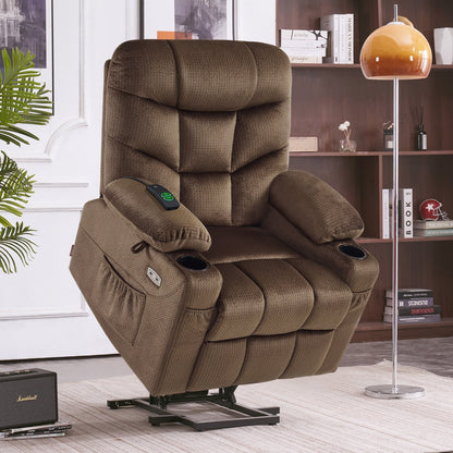 Fauteuil inclinable électrique MCombo avec repose-pieds allongé pour personnes âgées, tissu