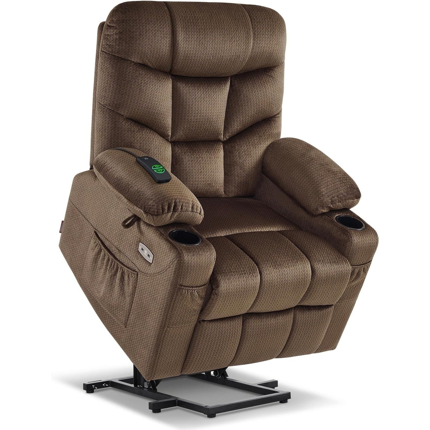 Fauteuil inclinable électrique MCombo avec repose-pieds allongé pour personnes âgées, tissu