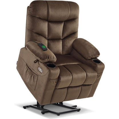 Fauteuil inclinable électrique MCombo avec repose-pieds allongé pour personnes âgées, tissu