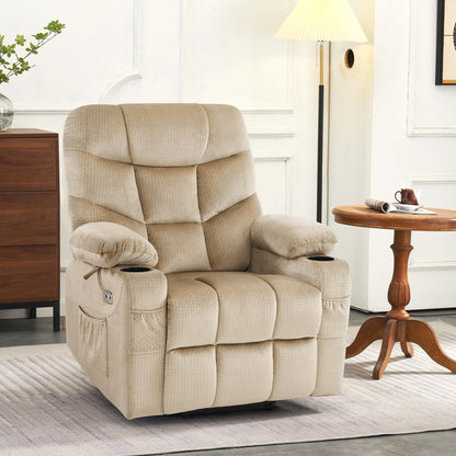 Fauteuil inclinable électrique MCombo avec repose-pieds allongé pour personnes âgées, tissu