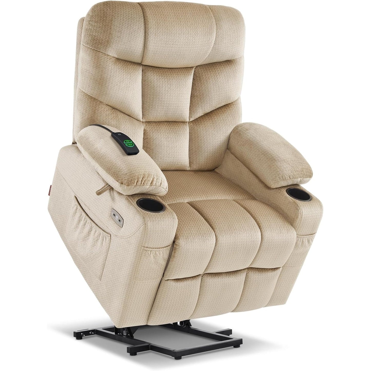 Fauteuil inclinable électrique MCombo avec repose-pieds allongé pour personnes âgées, tissu