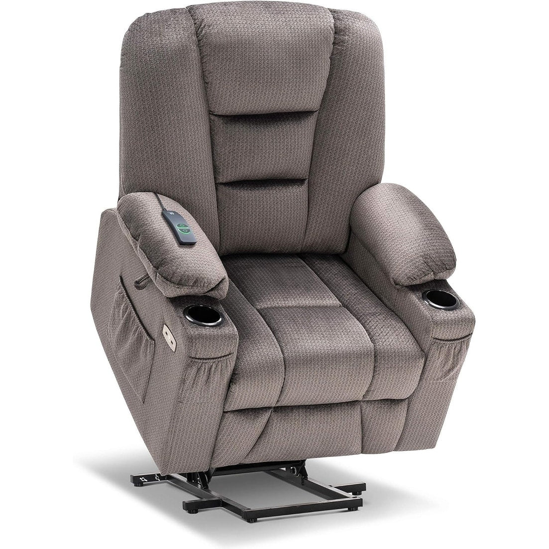 Fauteuil inclinable électrique MCombo avec massage et chauffage pour personnes âgées, repose-pieds allongé, ports USB, tissu (moyen)