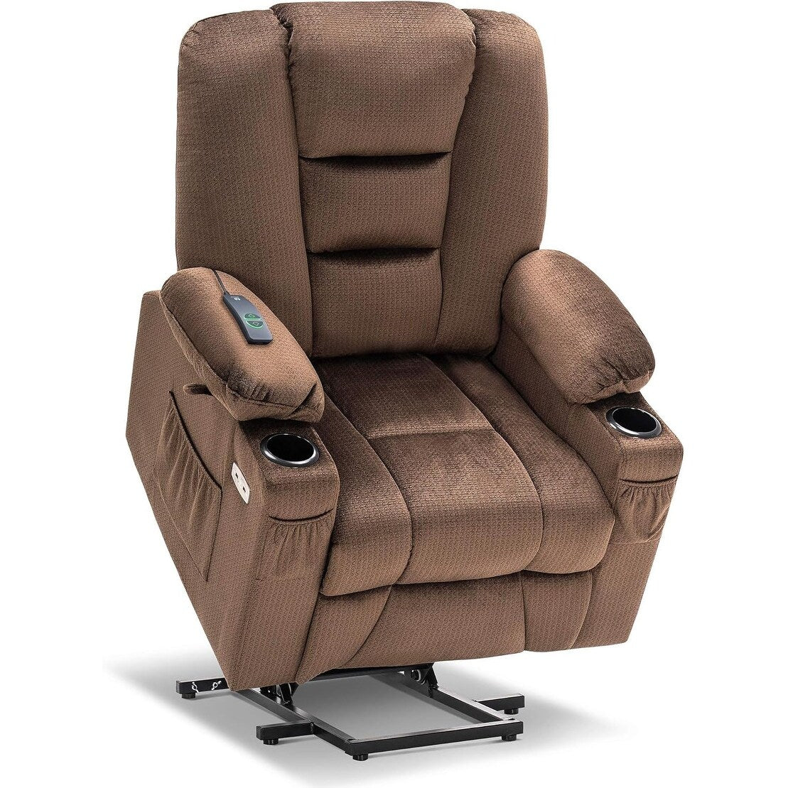 Fauteuil inclinable électrique MCombo avec massage et chauffage pour personnes âgées, repose-pieds allongé, ports USB, tissu (moyen)