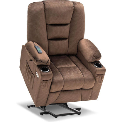 Fauteuil inclinable électrique MCombo avec massage et chauffage pour personnes âgées, repose-pieds allongé, ports USB, tissu (moyen)