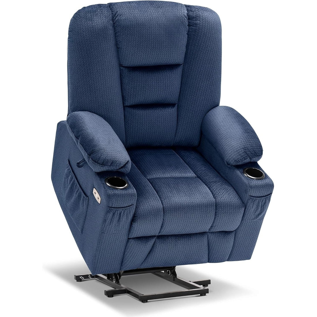 Fauteuil inclinable électrique MCombo avec massage et chauffage pour personnes âgées, repose-pieds allongé, ports USB, tissu (moyen)