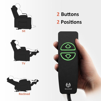 Fauteuil inclinable électrique MCombo avec chauffage et massage, cuir PR621