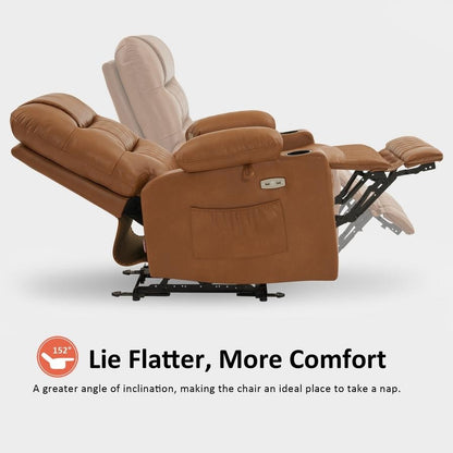 Fauteuil inclinable électrique MCombo avec chauffage et massage, cuir PR621