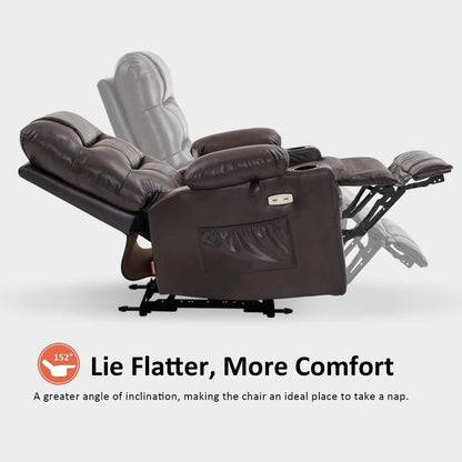 Fauteuil inclinable électrique MCombo avec chauffage et massage, cuir PR621
