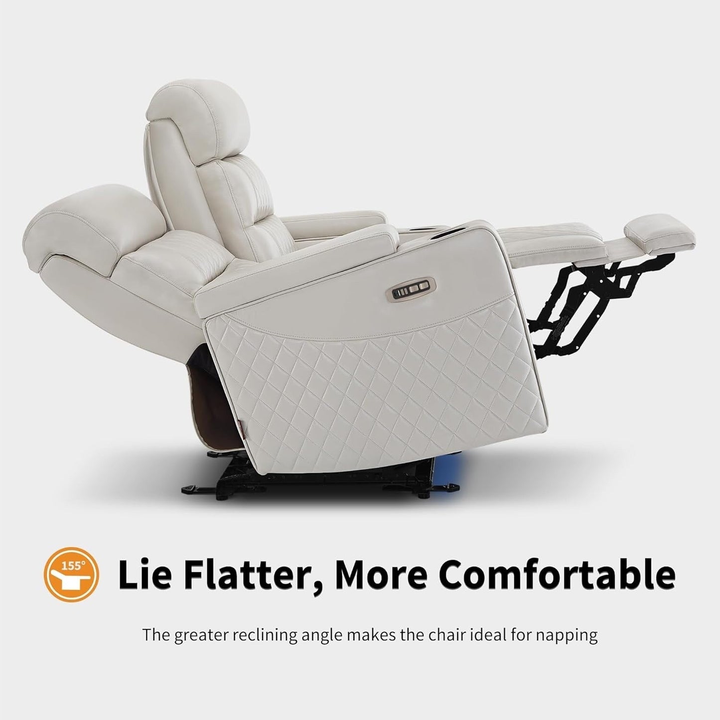 Canapé inclinable électrique MCombo avec appuie-têtes réglables, siège home cinéma avec rangement pour accoudoirs, similicuir HTS470