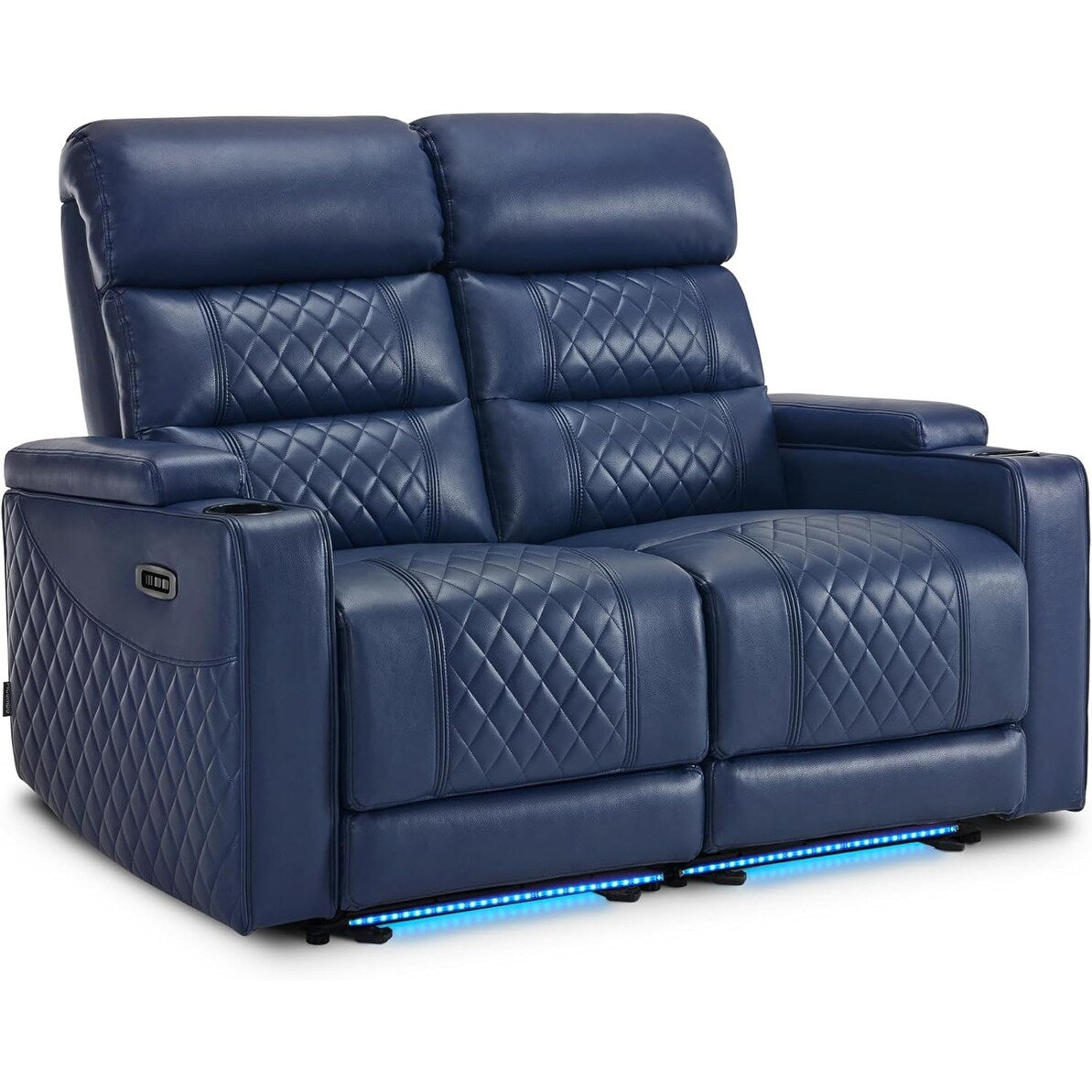 Canapé inclinable électrique MCombo avec appuie-têtes réglables, siège home cinéma avec rangement pour accoudoirs, similicuir HTS470