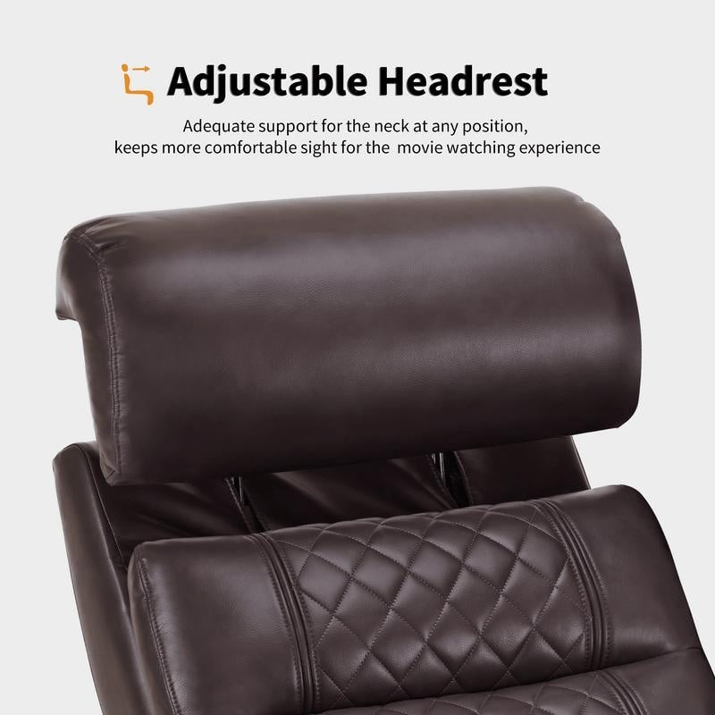 Canapé inclinable électrique MCombo avec appuie-têtes réglables, siège home cinéma avec rangement pour accoudoirs, similicuir HTS470