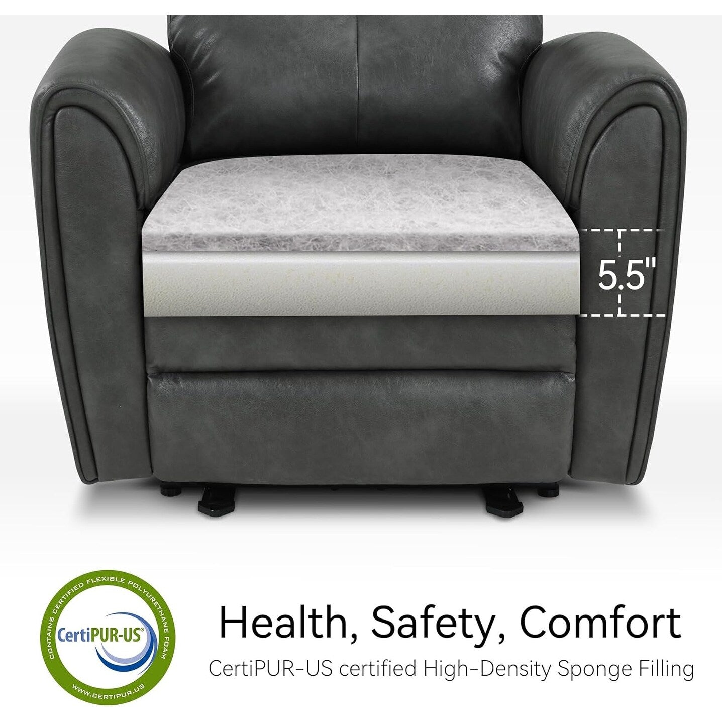 Fauteuils inclinables électriques MCombo de petite taille, fauteuil inclinable moderne sans appuie-mur avec support lombaire, ports USB et de chargement, certifié FSC