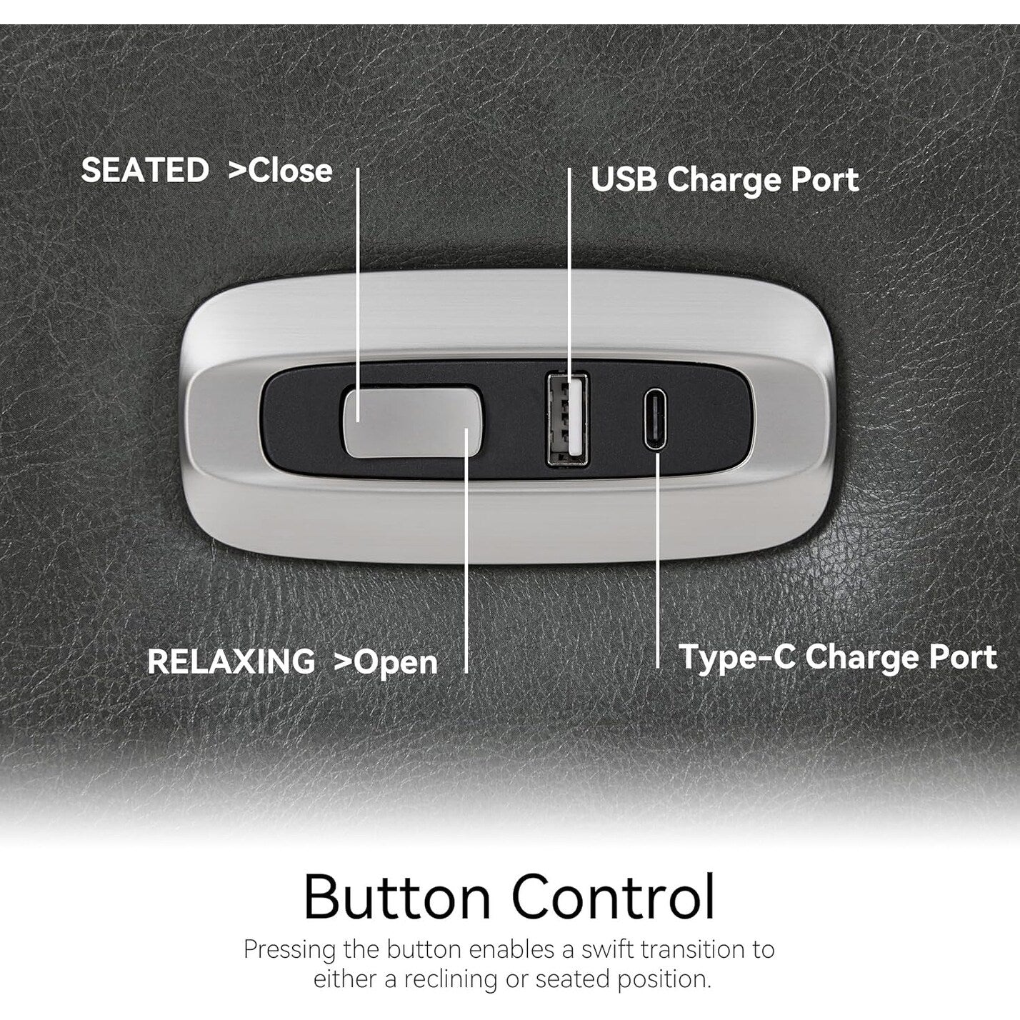 Fauteuils inclinables électriques MCombo de petite taille, fauteuil inclinable moderne sans appuie-mur avec support lombaire, ports USB et de chargement, certifié FSC
