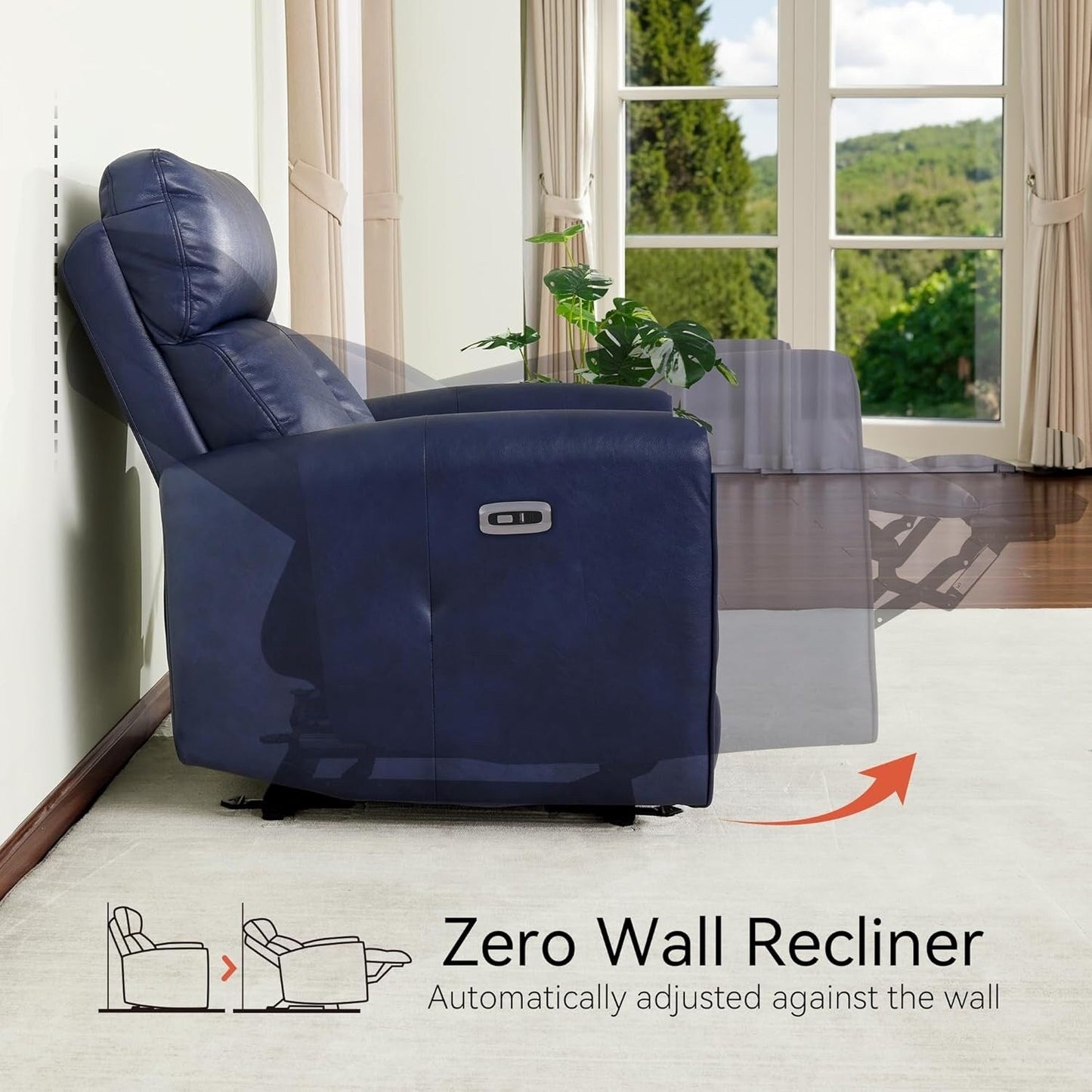 Fauteuils inclinables électriques MCombo de petite taille, fauteuil inclinable moderne sans appuie-mur avec support lombaire, ports USB et de chargement, certifié FSC