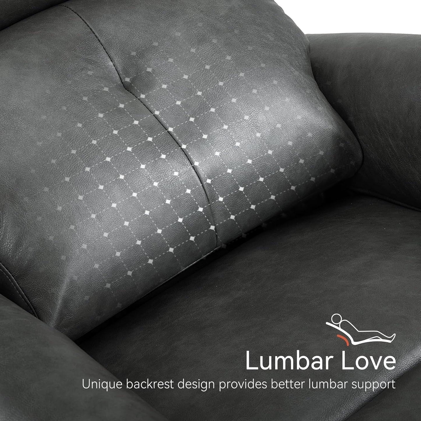 Fauteuils inclinables électriques MCombo de petite taille, fauteuil inclinable moderne sans appuie-mur avec support lombaire, ports USB et de chargement, certifié FSC