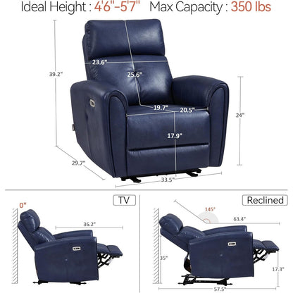 Fauteuils inclinables électriques MCombo de petite taille, fauteuil inclinable moderne sans appuie-mur avec support lombaire, ports USB et de chargement, certifié FSC