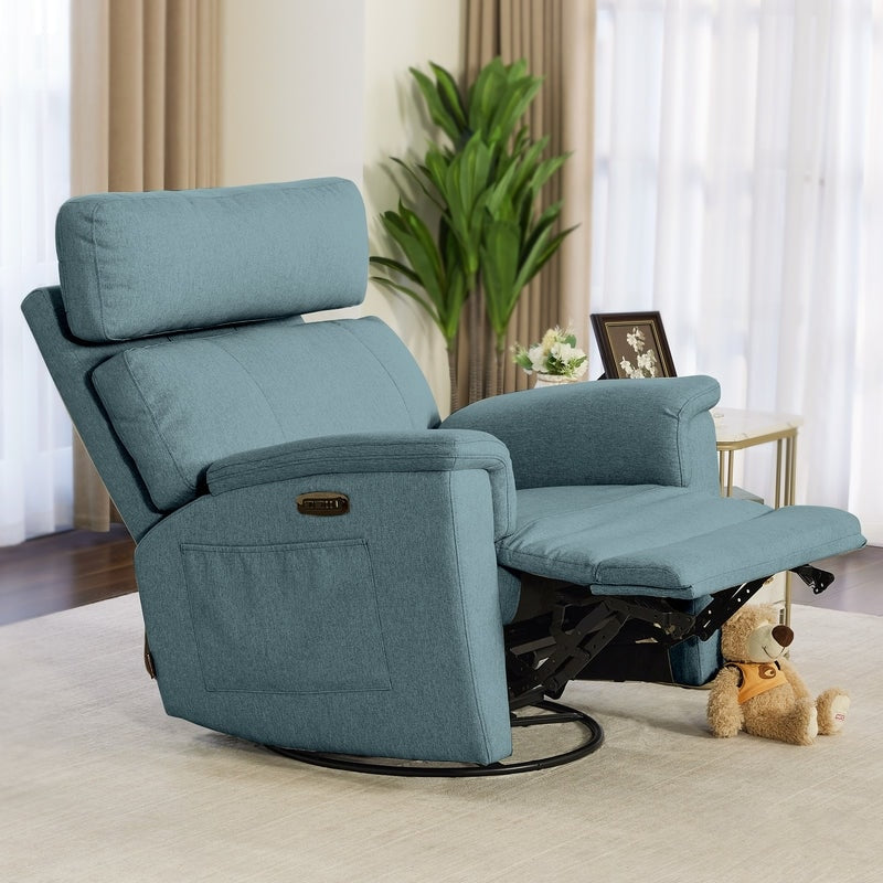Fauteuil inclinable pivotant et motorisé MCombo pour chambre d'enfant, tissu PR601
