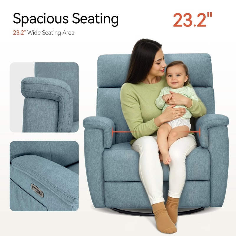 Fauteuil inclinable pivotant et motorisé MCombo pour chambre d'enfant, tissu PR601