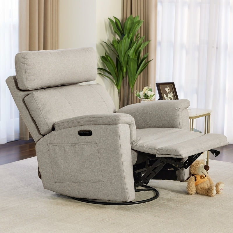 Fauteuil inclinable pivotant et motorisé MCombo pour chambre d'enfant, tissu PR601