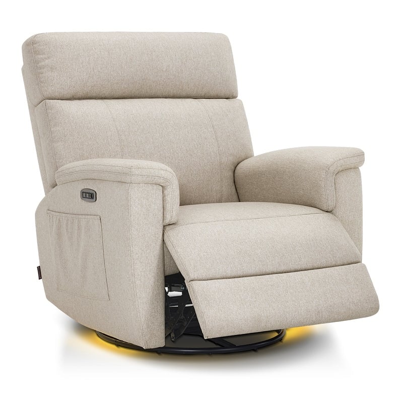 Fauteuil inclinable pivotant et motorisé MCombo pour chambre d'enfant, tissu PR601