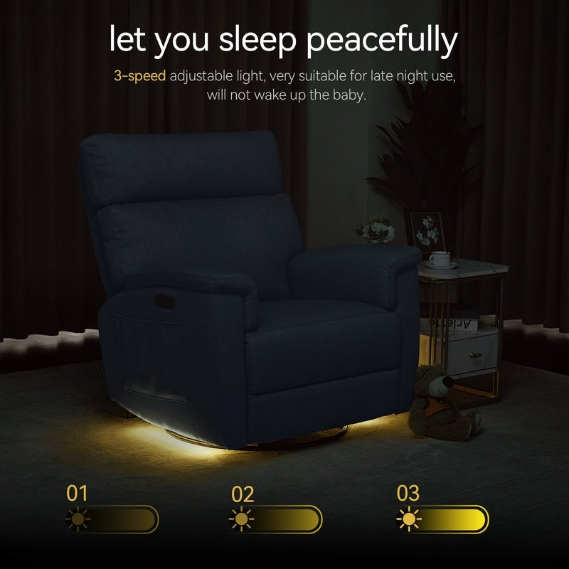 Fauteuil inclinable pivotant et motorisé MCombo pour chambre d'enfant, tissu PR601