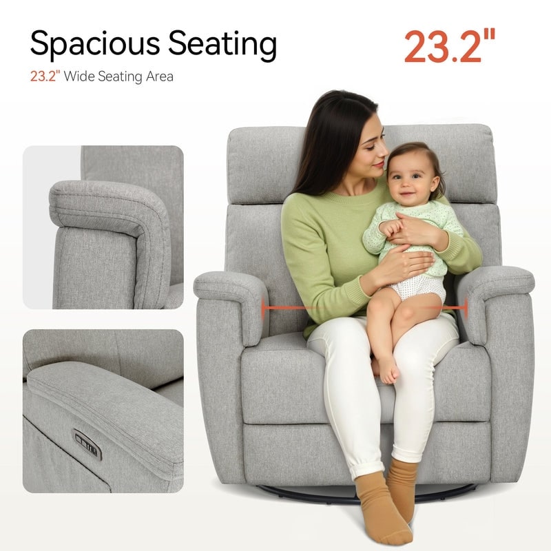 Fauteuil inclinable pivotant et motorisé MCombo pour chambre d'enfant, tissu PR601