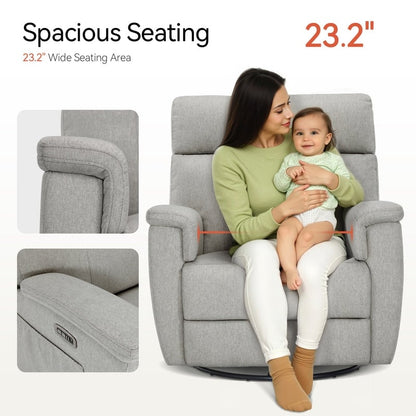 Fauteuil inclinable pivotant et motorisé MCombo pour chambre d'enfant, tissu PR601