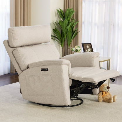 Fauteuil inclinable pivotant et motorisé MCombo pour chambre d'enfant, tissu PR601