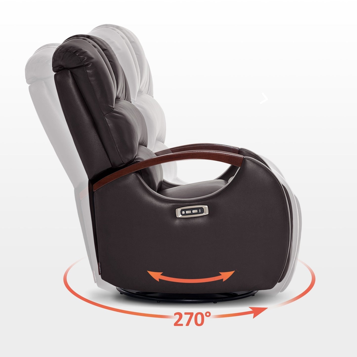 Fauteuil inclinable pivotant et pivotant MCombo avec appui-tête réglable pour chambre d'enfant, similicuir PR616